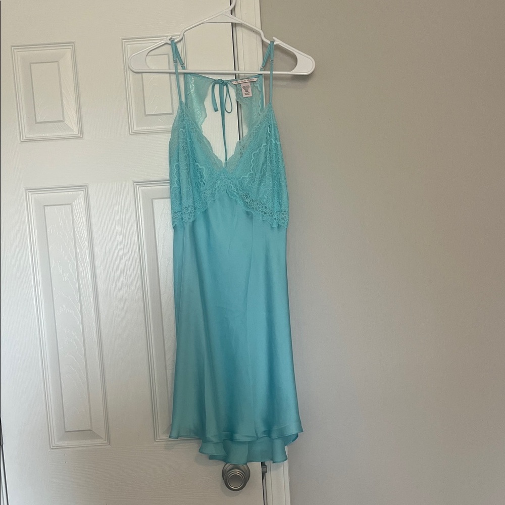 Victoria's Secret Light Blue Lace Chemise